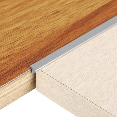 QUARKZMAN Übergangsprofil 90cm x 6mm T-Formleiste Übergangsleiste Boden Aluminiumlegierung Vinyl Boden Fugenleiste für Türschwellen Türteiler Laminat Dielen Fliesen Grau