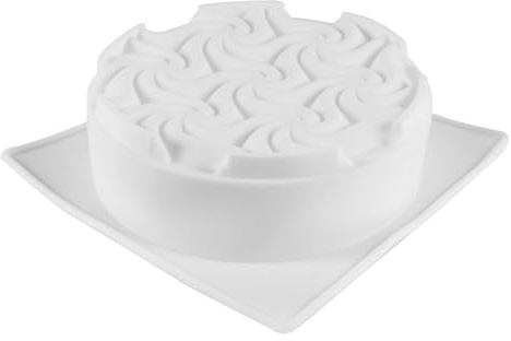 ANDRESLAD Molde para Pastel de Silicona en Espiral Antiadherente, Forma de Flor, Resistente al Frío y Calor, Molde para Hornear Diy, Adecuado para Tartas y Muffins Creativos, Color Rojo