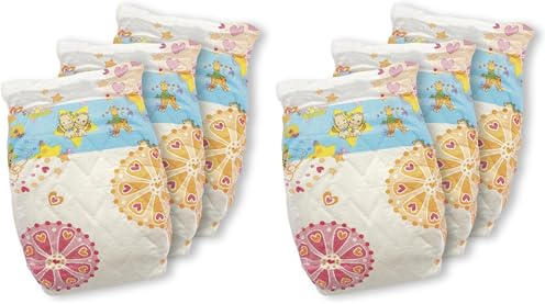 Heless 335 - Puppenwindeln, 3 Stück, am Bund Bedruckt mit farbenfrohen Spielzeugmotiven, wiederverwendbarer Klettverschluss, Größe 35 - 50 cm (Packung mit 2)