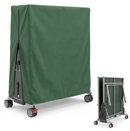 Tischtennisplatte Abdeckung Outdoor Hülle aus 420D Oxford wasserdicht für Tischtennistisch optimaler Schutz wetterfest maßgeschneiderte Abdeckung für Tischtennisplatte in grün 185 x 165 x 70 cm