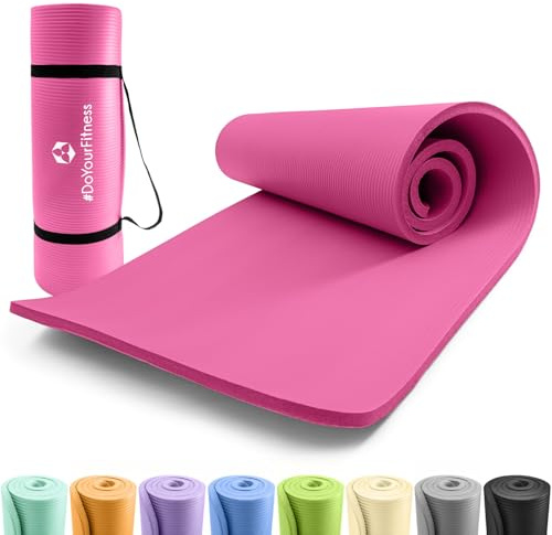 #DoYourFitness x World Fitness | Tapis de fitness Jivan | 183x61x2cm | antidérapant & robuste | tapis de gymnastique idéal pour yoga, pilates, workout, outdoor, gym & home | Rose