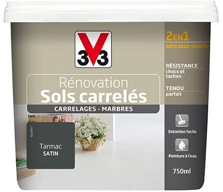 peinture rénovation sols carrelés tarmac satiné 0.75 l - V33