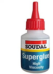 Soudal Colle à haute viscosité, colle à base de cyanoacrylate, formule thixotropique, collage super rapide, 20 g – Transparent