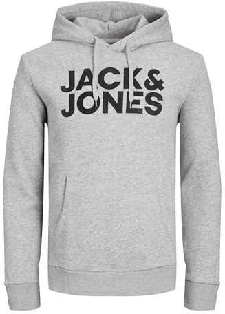 JACK & JONES Jjecorp Logo Sweat Hood Noos Shirt À Capuche, Gris (Light Grey Melangegrau), Medium Homme