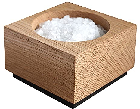 Japanese inspired hardwood Salt or Pepper Pinch pot handmade from repurposed, eco-friendly English Oak. Salt Pig. Salt Cellar. Seasoning pots.