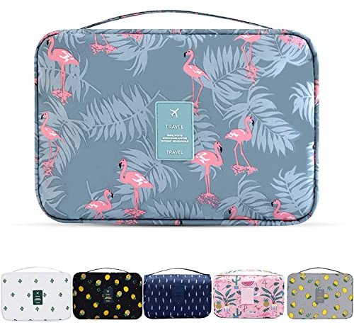 Trousse de Toilette pour Hommes et Femmes,YumSur étanche Voyage Pliable Cosmétique Sac Grande Capacité Organisateur pour Gymnastique Business et Vacance, avec Crochet et poignée