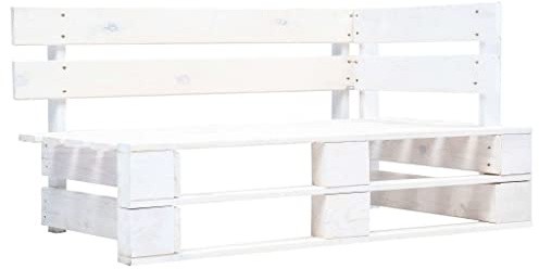 Banc d angle palette de jardin bois blanc