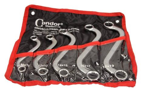 5 piezas. Juego de llaves de doble anillo en forma de S (10-19 mm)