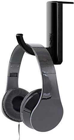 Techly 361728 Supporto Cuffie Adesivo Universale per Monitor e Scrivania Nero (2 Pezzi) Nero