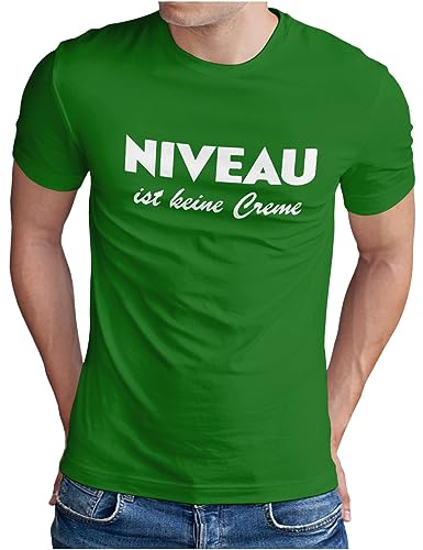 OM3® Niveau ist Keine Creme T-Shirt - Herren - Fun Parodie Statement Sarkastisch Spruch - S - 5XL