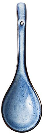yaoyaoshop Cucharas de Sopa Cuchara sopera Azul de cerámica Servicio Cucharón Cucharón hogar Cuchara arroz Cuchara práctica Herramienta de la Cocina de 8.9 Pulgadas Cucharas de Cocina