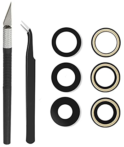 Cemobile Rear Back Sapphire Glass Camera Lens Glass Replacement Compatible with iPhone 12 Pro Max 6.7 Inch with Adhesive Preinstalled, Anti-Static Tweezers, Precision Knife Repair Tool Kit