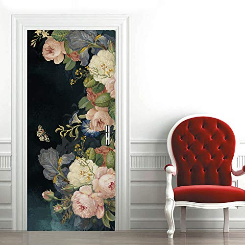 3D Türtapete Selbstklebend Türposter - BLUME - Türaufkleber Türfolie PREMIUM PVC Wasserfest Wandtattoo Für Schlafzimmer Wohnzimmer Tür Dekoration Tapete 86 x 200 cm