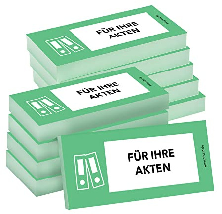 PRICARO Haftnotizen Für Ihre Akten, grün, 100 Blatt, 10 Stück