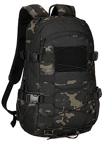 HUNTVP 25L Taktischer Rucksack Militär Rucksack Herren 1000D Nylon Bundeswehr Wanderrucksack MOLLE Tactical Backpack Wasserabweisend für Herren Damen Uni Reise Sport Outdoor Camping,Camo