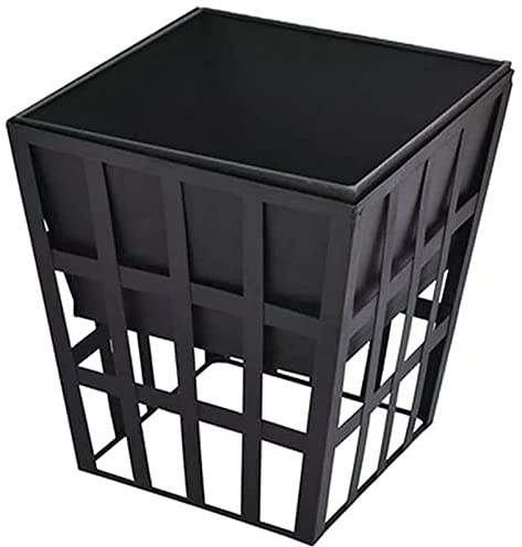 MOLVUS Braciere da giardino in metallo per esterni, braciere da campeggio, pesca, barbecue, multifunzione, supporto per barbecue (nero, 33 x 33 x 48 cm)
