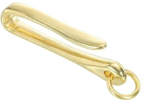 PATIKIL U Shape Hook Keychain, 2.4 Inch Long Solid Brass Wallet Holder Belt Clip Fish Hook Keychain for Wallet Chain Pocket