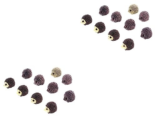 BESPORTBLE 20 STK Igel-Futterstation Zubehör Igel Gartendeko Igel Miniatur wild Ornament blumenbank für draußen Miniatur-Igel Mini-Hausigel Glas schmücken Spielzeugset Dekorationen Container