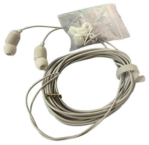 Generic - Auricolari extra lunghi, 3m con cancellazione del rumore, microfono, suono chiaro, 3,5mm, bianco grano, auricolari in-ear cablati