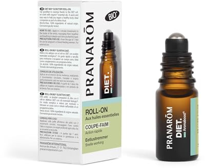 Pranarôm - Aromaboost Diet Bio - Roll-on Olfactif - Effet Coupe-Faim - Action Immédiate - Huile Essentielle Bio de Citronnier - 5 ml