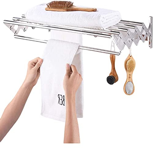 HIARAN MASONK Wäscheständer, Wandmontage, aus Edelstahl, zusammenklappbar, für den Haushalt, kompakt zusammenklappbar, für drinnen und draußen, zusammenklappbar, das Neue Lucky Star
