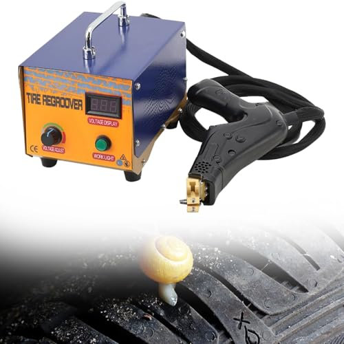 Lakenbroade Reifenrillenmaschine 1000 W, Reifenrillenwerkzeug, Offroad-Rillenschneider mit 10 U-/V-förmigen Klingen, beheizte Eisen-Reifenrillenmaschine zum Vertiefen des Profilmusters