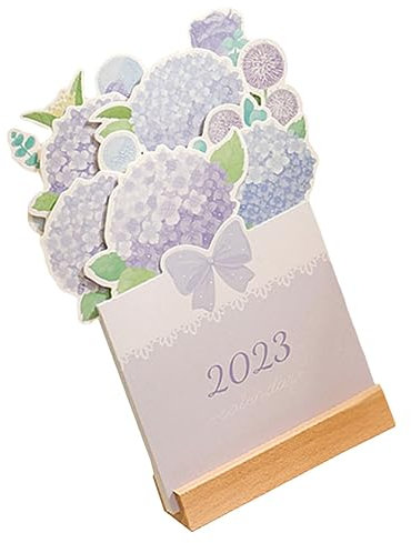 Tofficu Holz Tischkalender Mit Karteneinlage Standkalender Aus Strapazierfähigem Papier Blumenkalender Für Büro Und Zuhause Kompakt Und Leicht