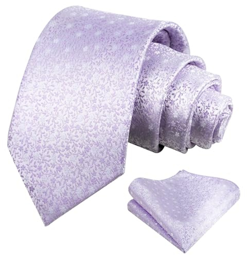 Alizeal Ensemble cravate et mouchoir de poche pour homme - Cravate de 8 cm à motif floral et nœud papillon classique, taille unique