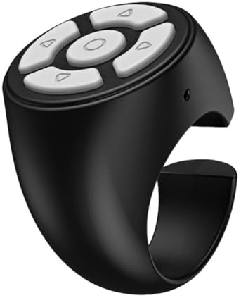Cikiki Upgraded Fingertip Wireless Bluetooth Remote Control, Phone Scroller Remote, Scrolling Rings Remote Control App Page Turner for Phones Tablets with Charging Case and Mobile Phone Holder