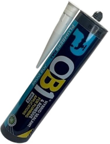 ATP Consumables OB1 PlumbersPal Hybrid Sealant & Adhesive - Bathroom Silicone Flexible, Paintable, Contact Adhesive & Gutter Waterproof Sealant 290ml - 1 Tube