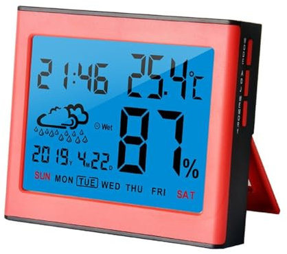 WDWDW Thermo-hygromètre Professionnel pour la Maison, Compteur de température et d'humidité d'intérieur, thermomètre numérique LCD, hygromètre, capteur, jauge, Station météo, Horloge