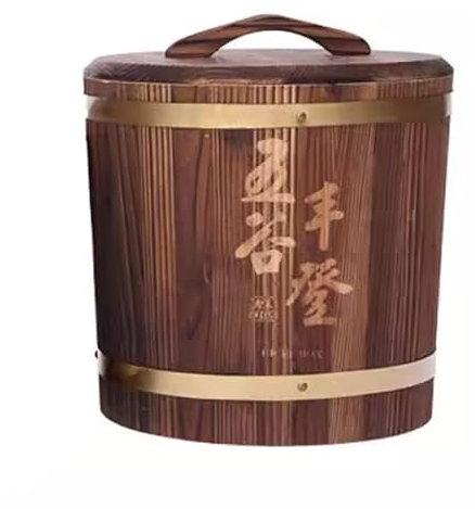 KOQENAG Wooden Rice Storage Bucket, Vintage Rice Tank, Food Dispenser, Large Capacity Rice Bucket, Cedar Wood, Safe and Environmentally Friendly, Suitable for Storing Rice, Flour, Snacks(L)