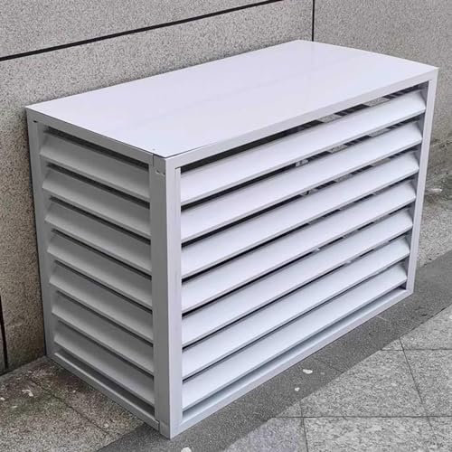 Generisch Couvertures de Climatisation en Aluminium, Clôture de confidentialité pour la climatisation, séparateur de pièce autoportant avec lamelles protection extérieure pour cacher la climatisation
