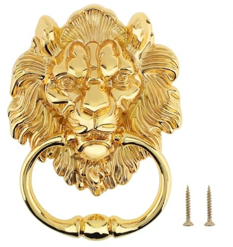 PSNKLMM Türklopfer, klassischer Vintage-Retro-Stil, Heimdekoration, Wandbehang, Dekoration, Torgriff, Zugtürring, Klopferknöpfe, 1 Stück, 15,2 cm FüR HaustüR Wohnkultur(Gold)