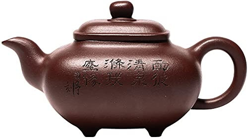 CWCQGH Tetera Cuadrada de 250 ml, Hecha a Mano, de Barro Morado, Original, Exquisita, Retro, de Arena Morada, para el hogar o el salón de té.