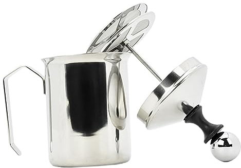 VERDANVERSE Espumador de Leche Manual Inoxidable Batidor de Café Práctico y Duradero Preparar de Leche Casa y del Café