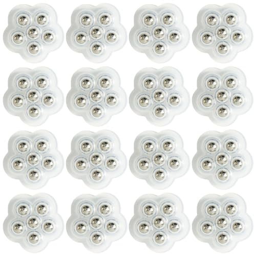 ZYEKIU 16 Pcs Rueda Adhesiva para Muebles Rotación de 360 Ruedas Muebles, Ruedas Giratorias Pequeñas Adhesivas Mini 6 Cuentas Ruedas Giratorias para Muebles Pequeñas Mesita (Bolas Acero Transparentes)