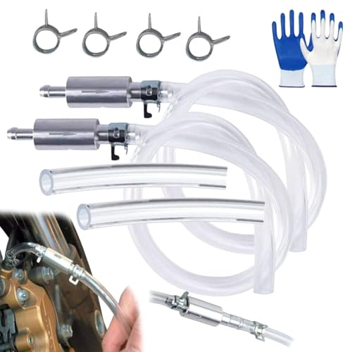 Purgador De Frenos Tasutterr, Manguera De Purga De Frenos - Kit De Herramientas De Purga Con Tubo De Válvula Antirretorno Unidireccional Para Embrague De Coche Y Motocicleta, Kit De (2pcs)