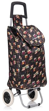 37 Litre Folding Large Lightweight Shopping Trolley, Hard Wearing & Foldaway for Easy Storage, Large Shopping Trolley on 2 Wheels Shopping Cart