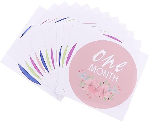 NUOBESTY 1 Juego Pegatinas Mensuales para Bebés Calcomanías para Seguimiento de Crecimiento Accesorios para Fotos de Recién Nacidos para Fiestas de Cumple Mes y Shower