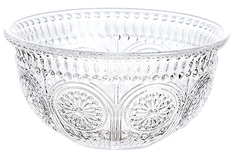 UKCOCO Bol en Verre Créatif Rétro Gaufré pour Dessert et Service | Verre, 1 Pièce, Usage Familial ou Hôtelier, Adapté aux Fruits la Cuisine