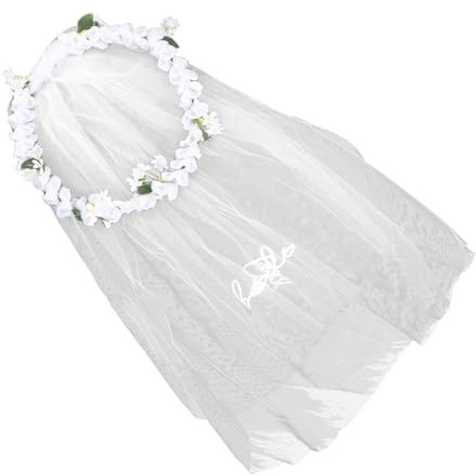 VICASKY 4 Stück Braut Blumen Haarreif mit Schleier Künstlicher Blumenkranz Hochzeits Accessoire für Frauen und Mädchen Leichter Faux Wreath Headband für Jga und Brautparty