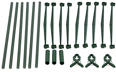 Jeffergarden Växtstödsställ för Klätterväxter Överlagbara Växter Stake med Klämma 45 Cm Lång Robust Pelare Klätterhylla Hem Gurka Tomat Ros Klättring Säkerhet Plast