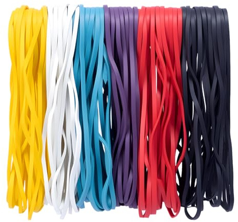 90pcs Elastic Rubber Bands, 360 x 3mm Colored Thick Rubber Bands | Strong Thicken Elastic Band School Office Document Organizing DIY Crafts