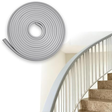 10M Cubierta de Pasamanos de Escalera de PVC Antideslizante A Prueba de Polvo y Cortable Pasamanos Escalera Apto Para 40x8 MM/ 40x6 MM Fácil Instalación a Presión Para Interiores y Exteriores