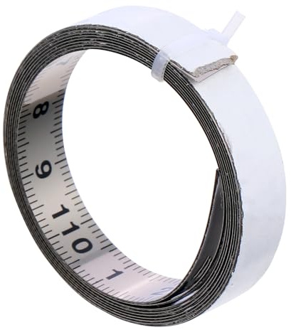 PRETYZOOM Sticky Measuring Ruler Permanent Adhesive Back for Woodworking and Sawing Machines, Carbon Steel Material, Silver Self-adhesive Tape Measure for Precise Linear Measurement
