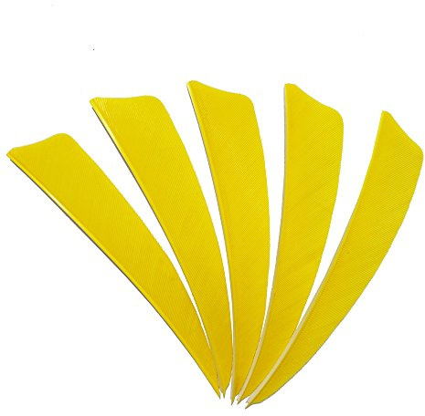 SHARROW 50st Bågskytte Naturliga Pilfjädrar Kalkonfjädrar 4 tum Pil Fjädrar Jakt Fletching Fletches Bågfjädrar för DIY Kolpilar (Gul)