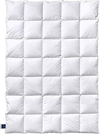 billerbeck Daunendecke Almira® 155 x 220 cm Wärmestufe mittel, Ganzjahr, besonders weich, waschbar, feuchtigkeitsregulierend, 90% Gänse-Daunen und 10% Gänse-Federn Bettdecke