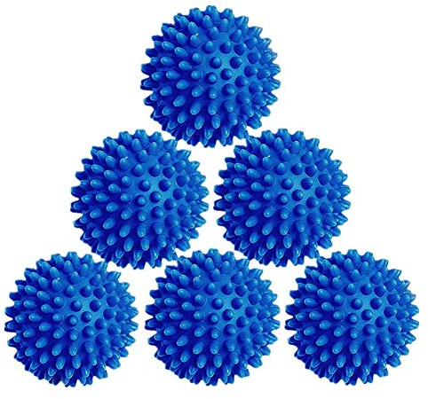 Colorsheng Laundry Dryer Balls - 6 Pack Reusable Fabric Softener Alternative (Blue)