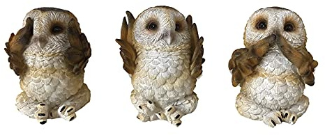 Nemesis Now DREI weise braune Eulen Figuren 7,5 cm